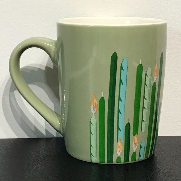 Starbucks Retro Avocado Sage Mint Green Candle Graphic Holiday Coffee Mug Cup - Picture 5 of 12